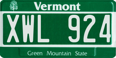 VT license plate XWL924