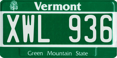 VT license plate XWL936
