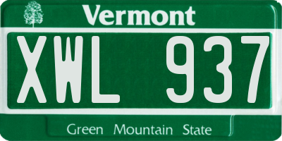VT license plate XWL937