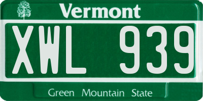 VT license plate XWL939