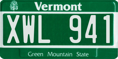 VT license plate XWL941
