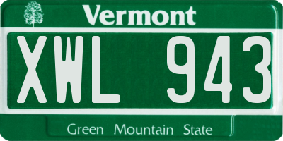 VT license plate XWL943