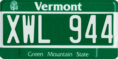 VT license plate XWL944
