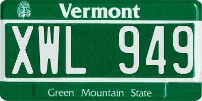 VT license plate XWL949