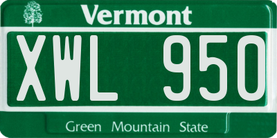 VT license plate XWL950
