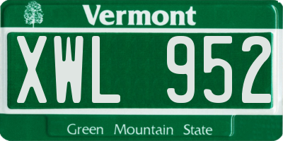 VT license plate XWL952