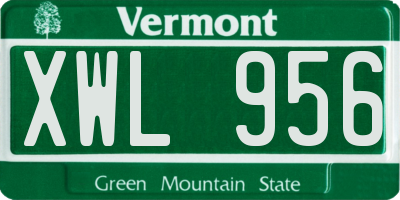 VT license plate XWL956