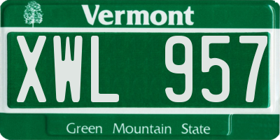 VT license plate XWL957