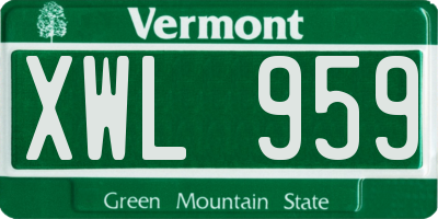 VT license plate XWL959