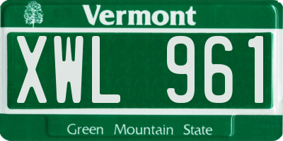 VT license plate XWL961