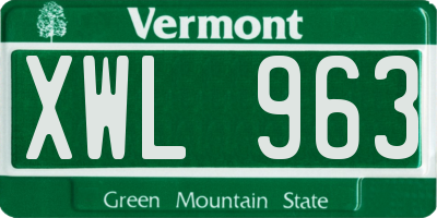 VT license plate XWL963