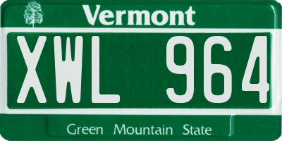 VT license plate XWL964
