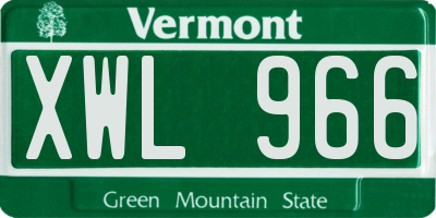 VT license plate XWL966