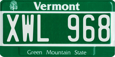 VT license plate XWL968