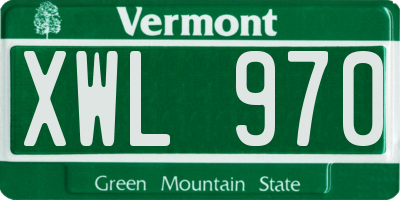 VT license plate XWL970