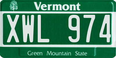 VT license plate XWL974