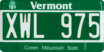 VT license plate XWL975