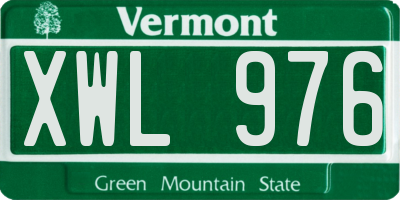 VT license plate XWL976