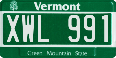 VT license plate XWL991
