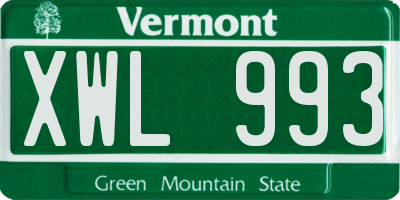 VT license plate XWL993
