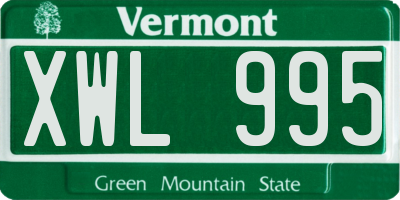 VT license plate XWL995