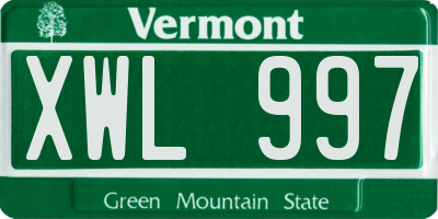 VT license plate XWL997