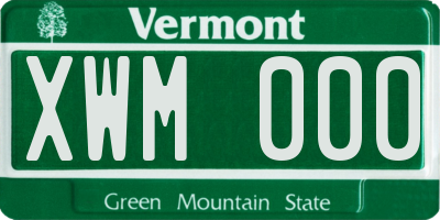 VT license plate XWM000