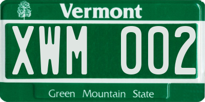 VT license plate XWM002