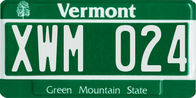 VT license plate XWM024