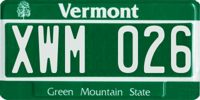 VT license plate XWM026