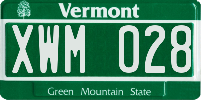 VT license plate XWM028