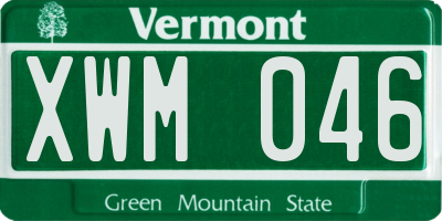 VT license plate XWM046
