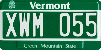 VT license plate XWM055