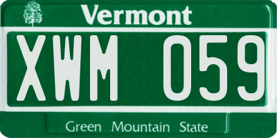 VT license plate XWM059
