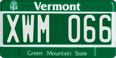 VT license plate XWM066