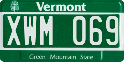 VT license plate XWM069