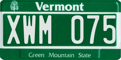 VT license plate XWM075