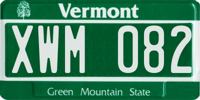 VT license plate XWM082