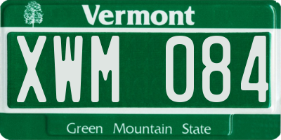 VT license plate XWM084