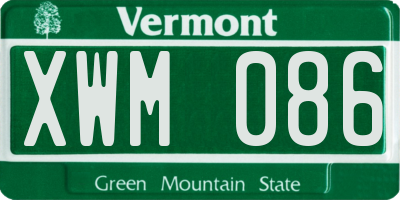 VT license plate XWM086