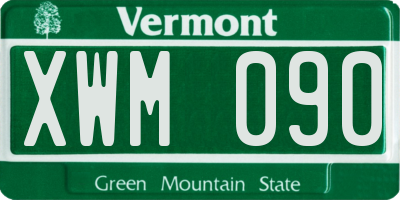 VT license plate XWM090