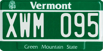 VT license plate XWM095