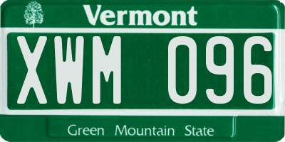 VT license plate XWM096