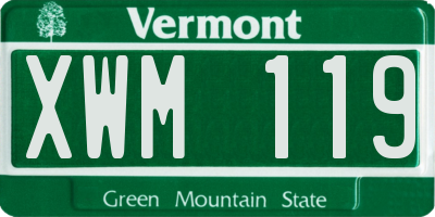 VT license plate XWM119