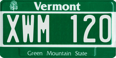 VT license plate XWM120