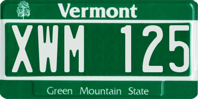 VT license plate XWM125