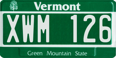 VT license plate XWM126