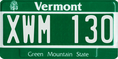 VT license plate XWM130