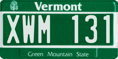 VT license plate XWM131