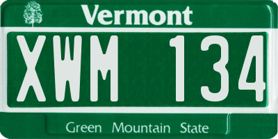 VT license plate XWM134